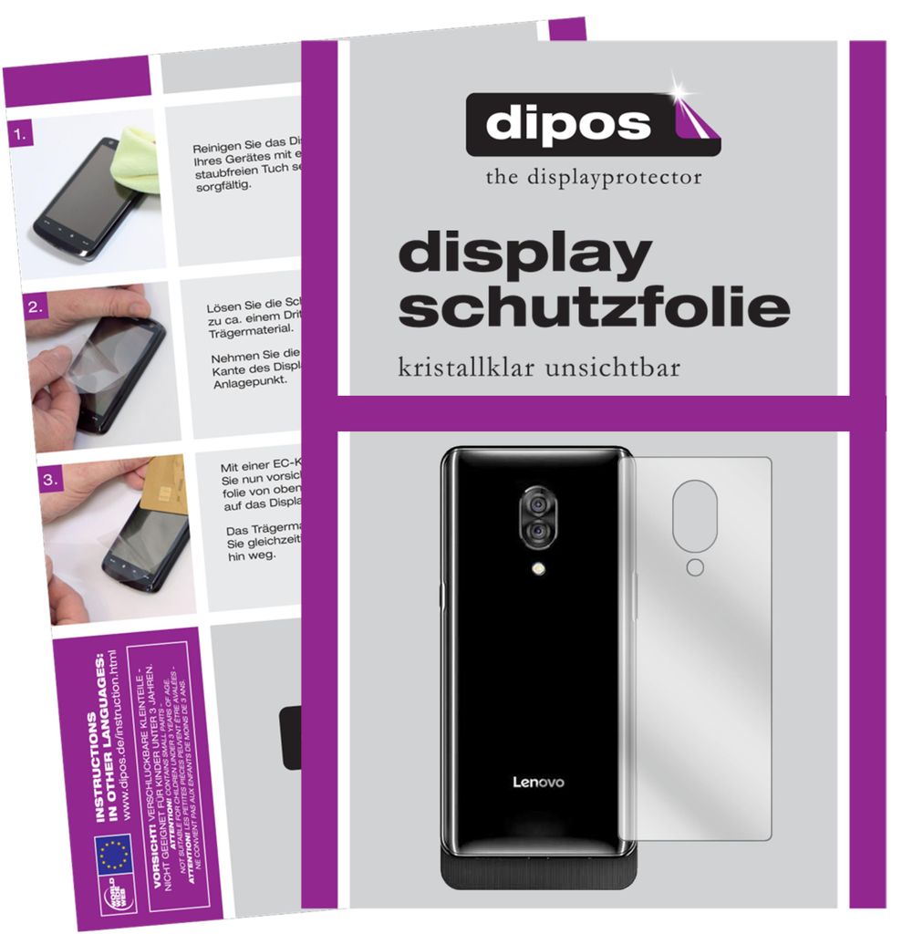 2x Schutzfolie für Lenovo Z5 Pro GT Rückseite klar Displayschutzfolie Display