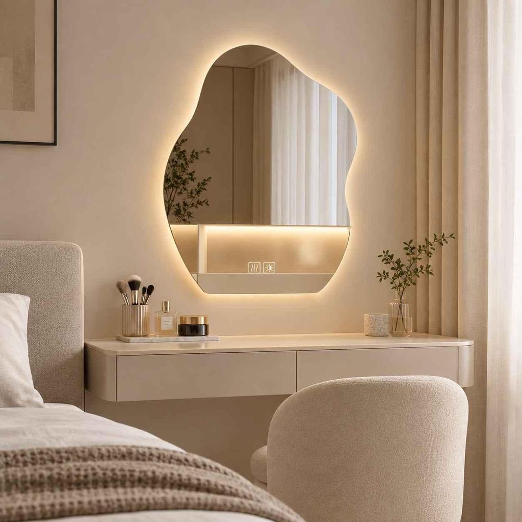Specchio da bagno LED Zimilo, forma irregolare con Immagine del prodotto 