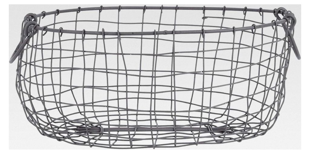 Drahtkorb -GROSS- oval L= 38,5 cm mit Griffen für Garten Dekoration
