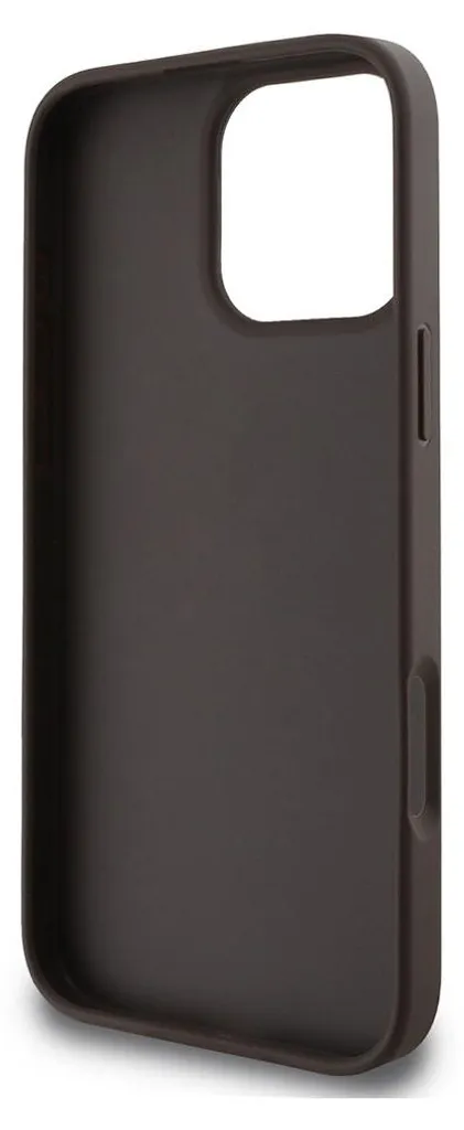 Guess iPhone 16 Pro Custodia 4G Bottom Stripe Marrone - Originale - 9