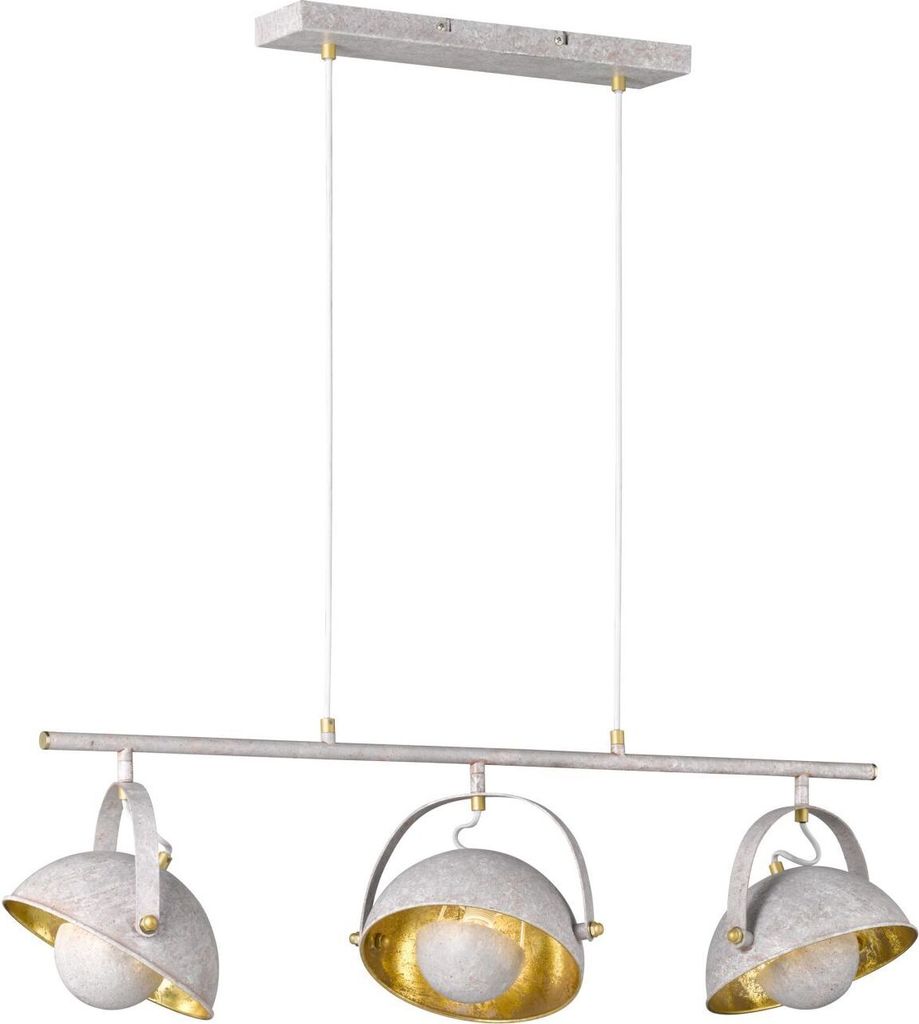 Hängeleuchte in Weiß Gold E14 Metall Retro Pendelleuchte