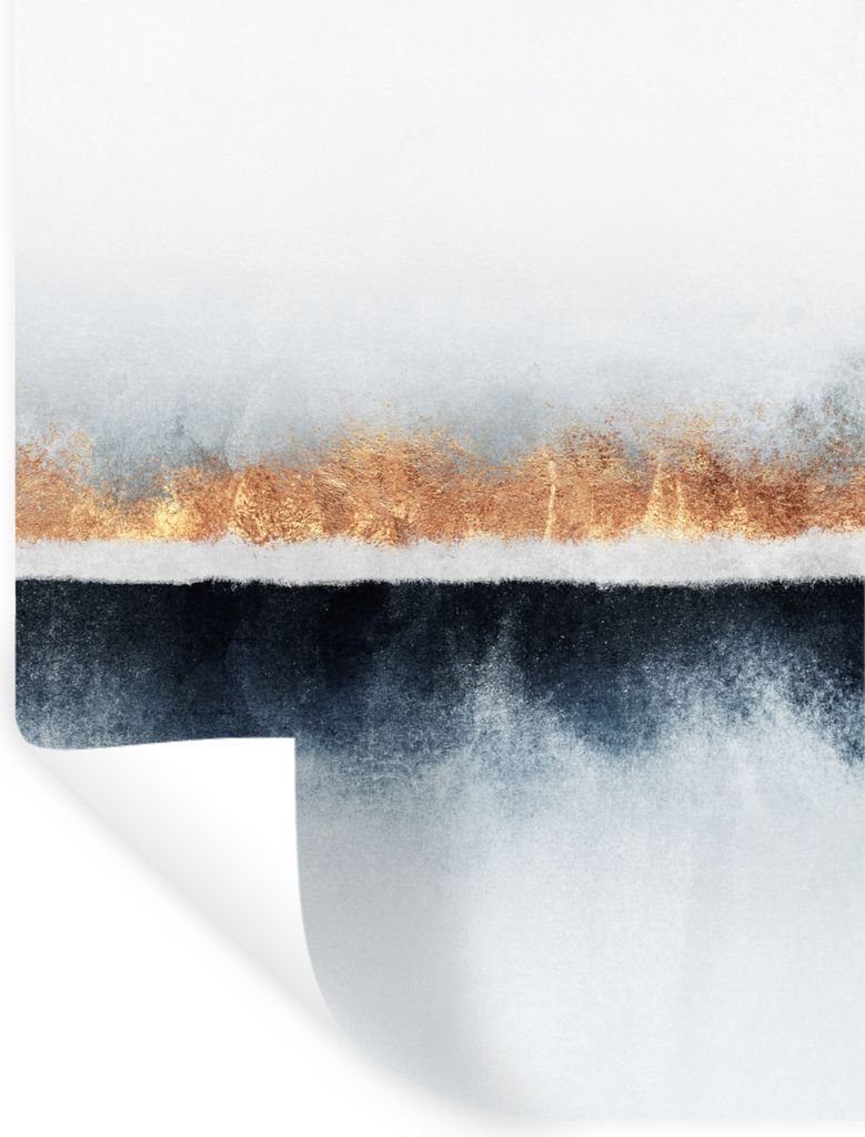 MuchoWow Wandtattoo Wandsticker Wandaufkleber Gold - Abstrakt - Design 120x160 cm Selbstklebend und Repositionierbar - Wierderverwendbar - Selbst...