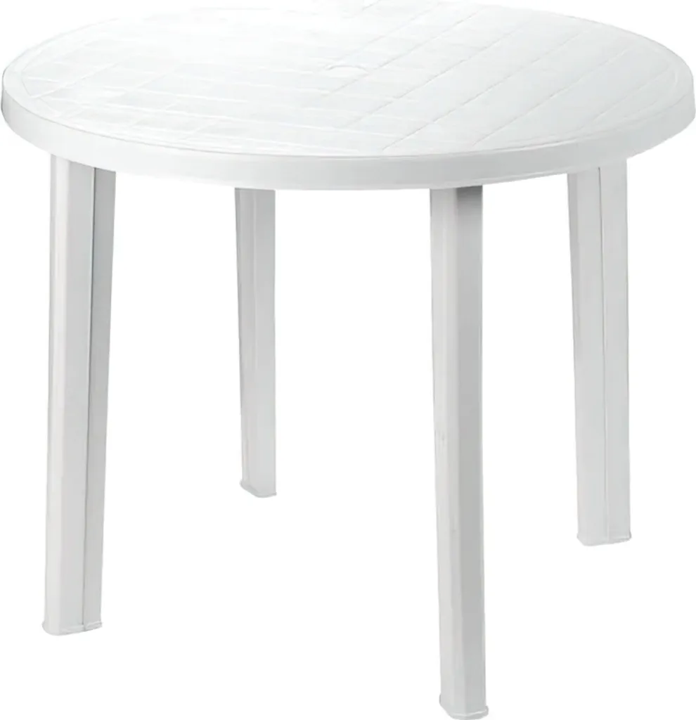 Tavolo Bianco da Esterno 90 cm per Famiglia - Resina Alta Qualità