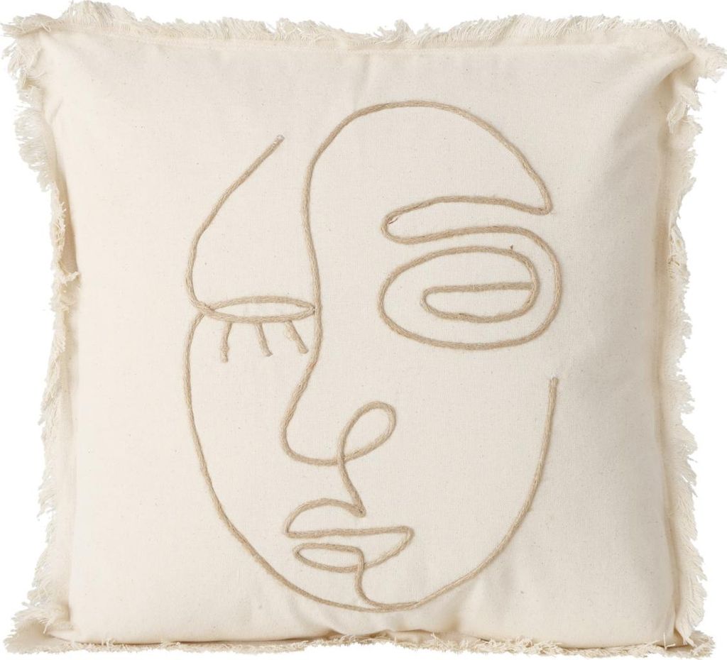 Boltze Pica, Beige, Weiß, Quadratisch, Baumwolle, Dekoratives Kissen