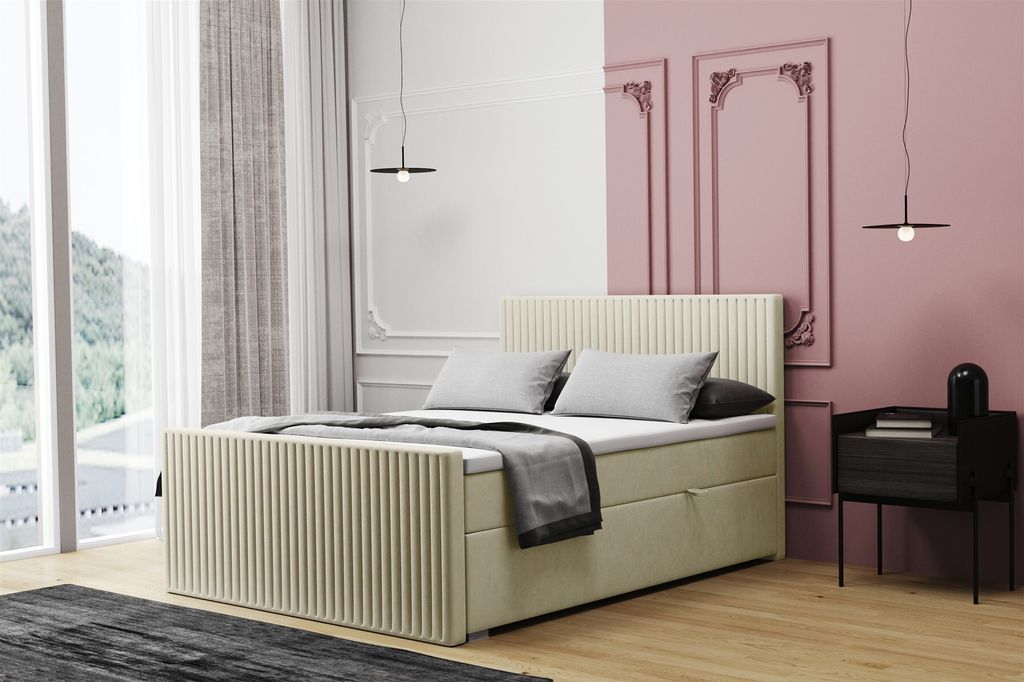 Boxspringbett Schlafzimmerbett MONTY 140x200cm in div. Farbvarianten