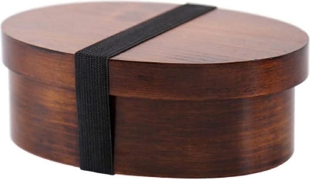 Lunchboxen aus Holz, japanische Bento-Boxen, ovale Bento-Box aus Holz, Sushi-Lunchbox, Lebensmittelaufbewahrungsbehälter für erwachsene Arbeitnehmer