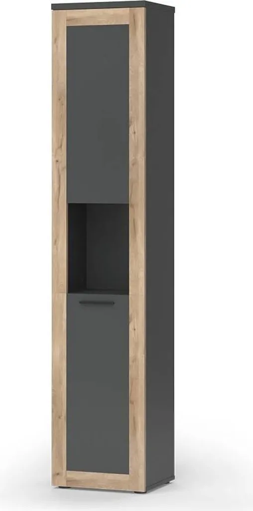 Armoire de salle de bain gain de place Vicco Niko Anthracite 40x194 cm