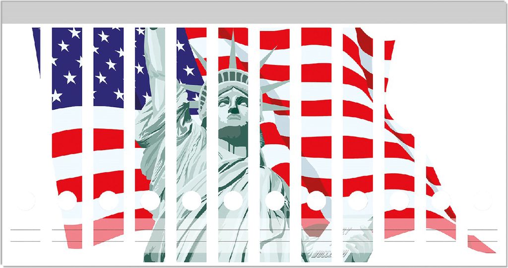 Wallario Ordnerrücken Sticker, selbstklebend für schmale Ordner, 12 Stück, Motiv Freiheitsstatue USA