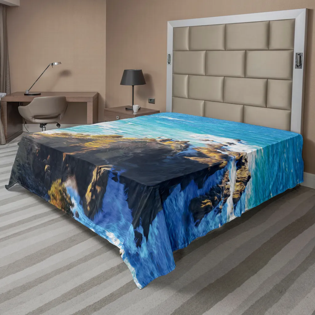Linge de Lit Décoratif Thème Australie pour Ambiance Bord de Mer Marron
