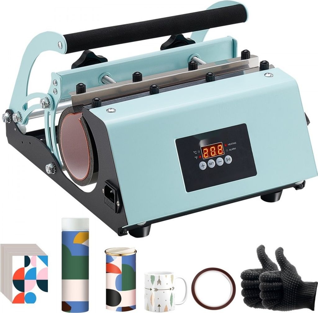Wärmepresse für Sublimationsbecher - 887ml Becher-Hitzepresse - DIY Heißpresse in Grün - ideal für personalisierte Geschenke