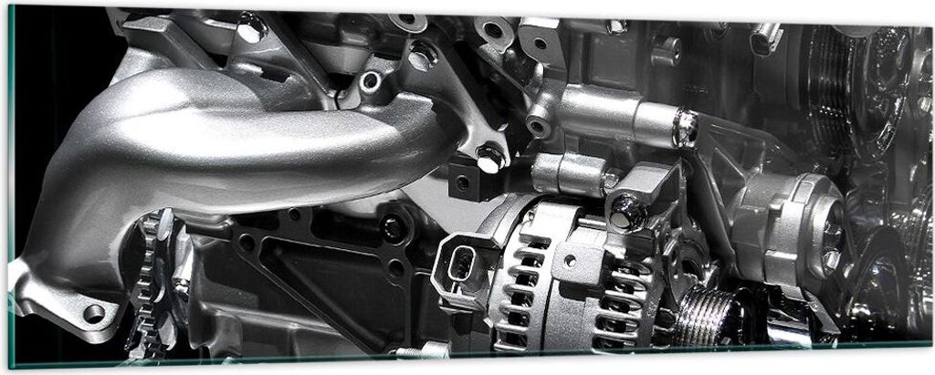 Bilder auf glas - Motor Modi Bau - 90x30cm - Glasbilder - Wandbilder - Kunstdruck - zum Aufhängen bereit - Wanddekoration aus Glas - Glas Bilder -...
