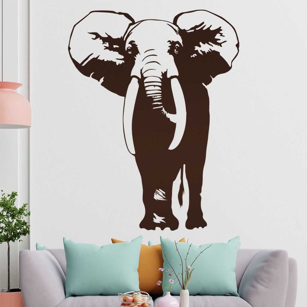 KIWISTAR Elefant Dickhäuter Wandtattoo in 6 Größen - Wandaufkleber Wall Sticker - Dekoration, Küche, Wohnzimmer, Schlafzimmer, Badezimmer