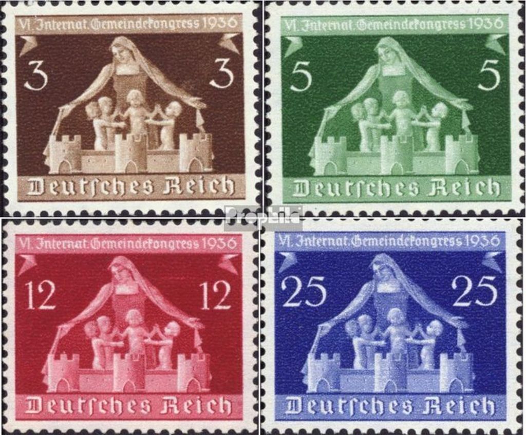 Briefmarken Deutsches Reich 1936 Mi 617-620 (kompl.Ausg.) postfrisch 6. Gemeindekongreß