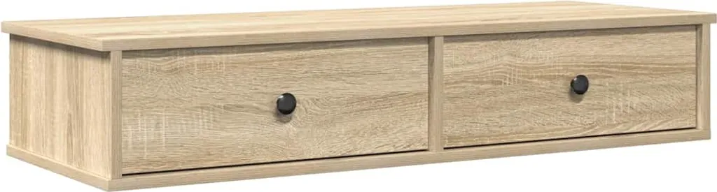 Scaffale a muro con cassetti in rovere Sonoma 100x37,5x19 cm