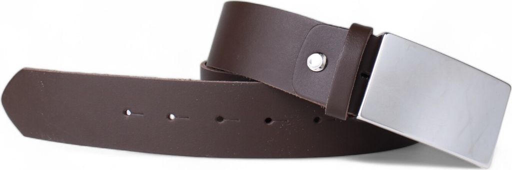 FRONHOFER Ledergürtel kürzbar, 3,8 cm breit, silberne Schnalle, extra Edelstahlschraube