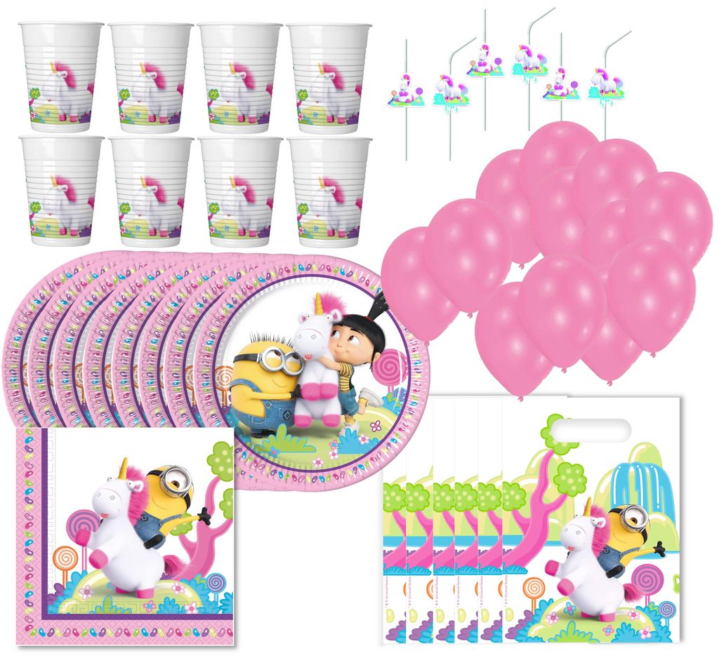 Minions Einhorn - Kindergeburtstags-Set (73-teilig) Teller Produktbild 