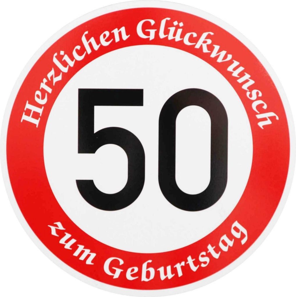 ORIGINAL VERKEHRSSCHILD  50  MIT GEBURTSTAGSTEXT als Produktbild 