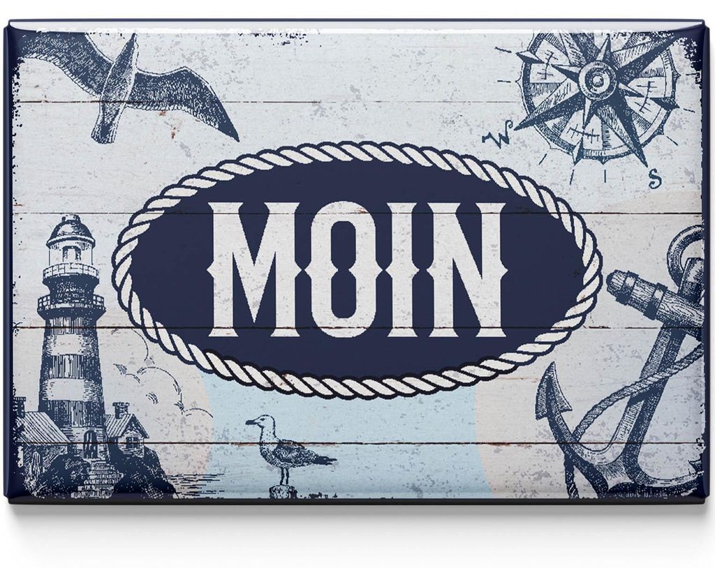 LANOLU Kühlschrankmagnete lustig- MOIN - lustige Magnete mit Sprüchen und witzigen Motiven 8x5,5cm