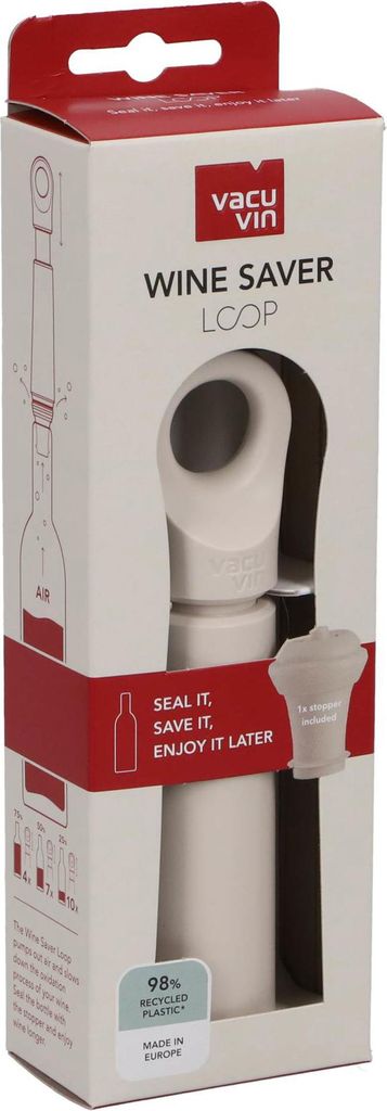 VACU VIN Weinpumpe Loop mit 1 Stopfen sand