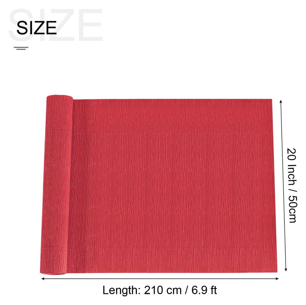 Krepppapier Knallrot, 2.1m x 75m Floristen Krepp Papier Bunt fš¹r Handwerke, Party, Schulpapier, Kr?uselpapier, Verpackung, Blumen DIY