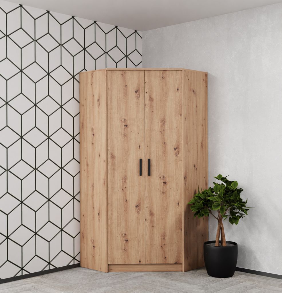 Marmex Grant G8 Artisan- Eckkleiderschrank mit Soft-Close-Funktion, 91x195x91cm