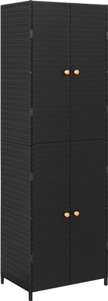 vidaXL Gartenschrank Schwarz 59x40x180 cm Poly Rattan Produktbild 4