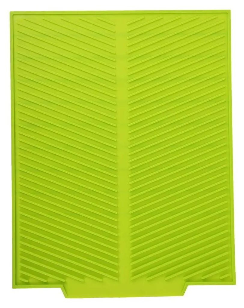 Tapis de séchage silicone vert : fini l'eau stagnante sur le comptoir XL