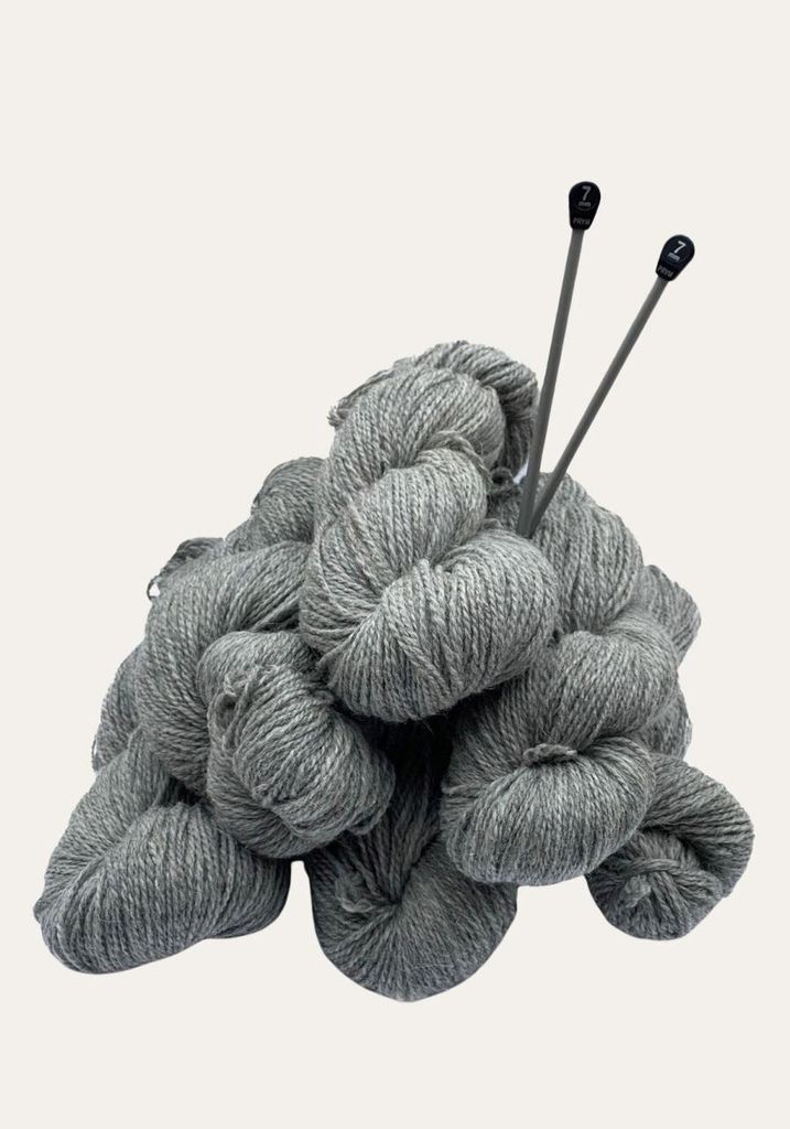 Strickwolle Schafwolle Grau 1kg -
