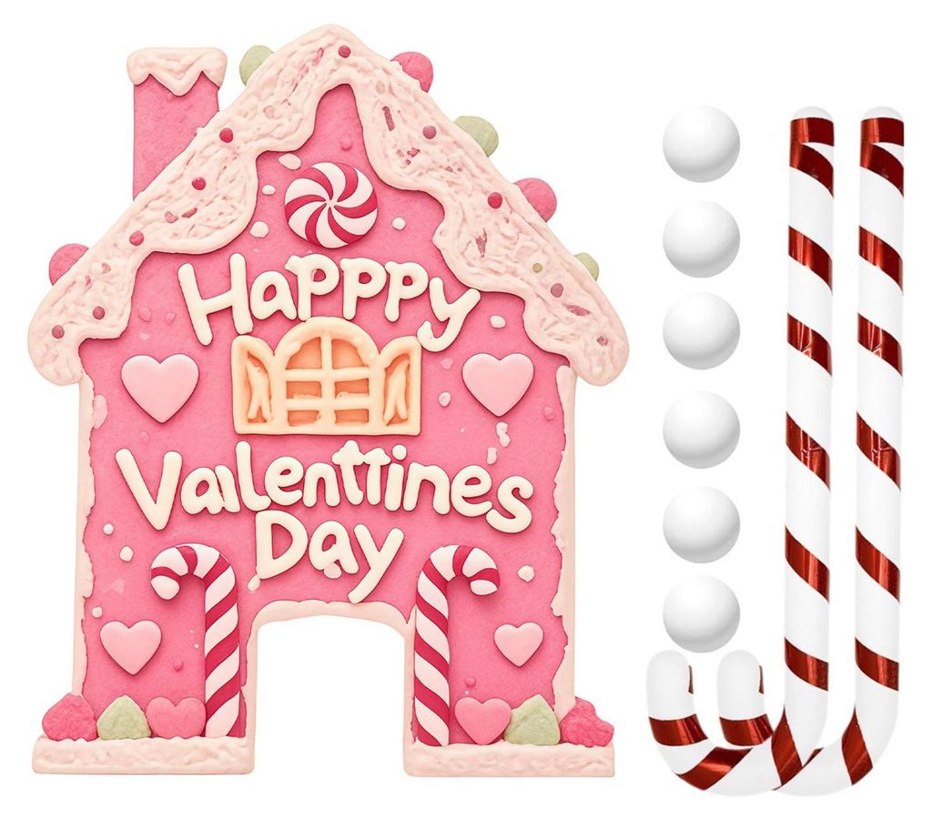 Lebkuchenhaus-Golfset – Valentinstags-Putting-Spiel mit herzförmigen Schlägern und Bällen – Festliches Golfgeschenk für Paare – Spielspa...