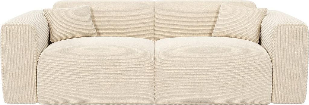 Sofa 3-Sitzer mit Matratze - Cord - Beige - POGNIA