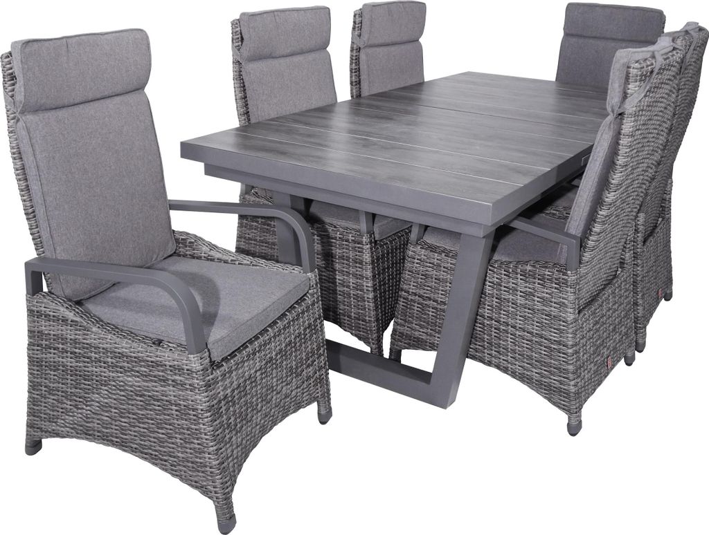 LC Garden »Komido« Dining Set VII Sitzgruppe Gartenset grau-mix
