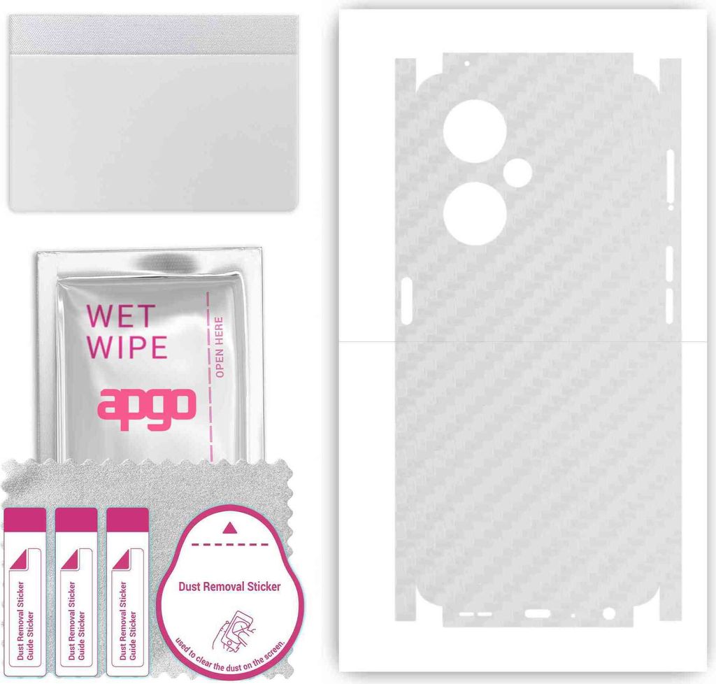 apgo Rückseite + Seiten Schutzfolie, Skin, kompatibel mit OnePlus Nord CE 3 Lite, Hinten Displayschutzfolie aus Vinylfolie, kratzfest, einfache Mo...