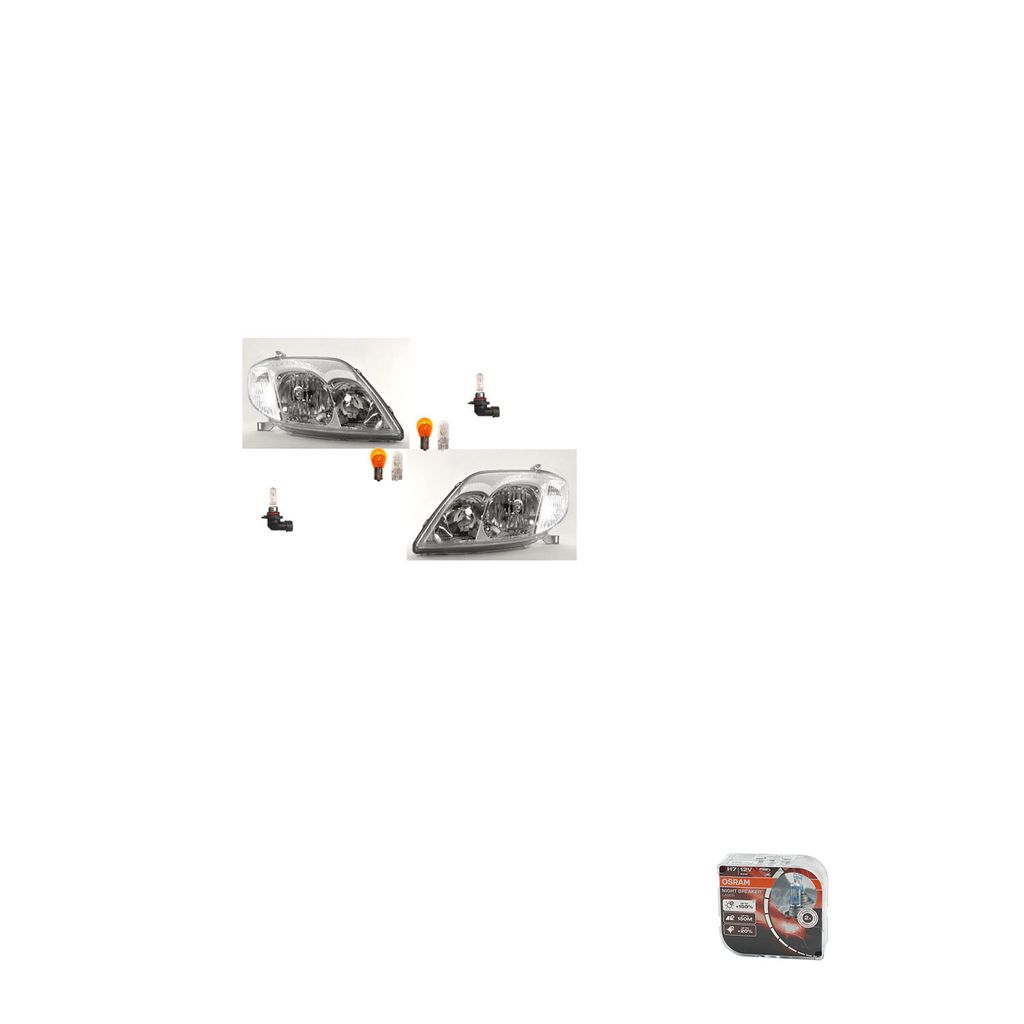Johns, Scheinwerfer + Osram Night Breaker Laser passend für Toyota Corolla E12 Set Li Re 811701E370 811301E640