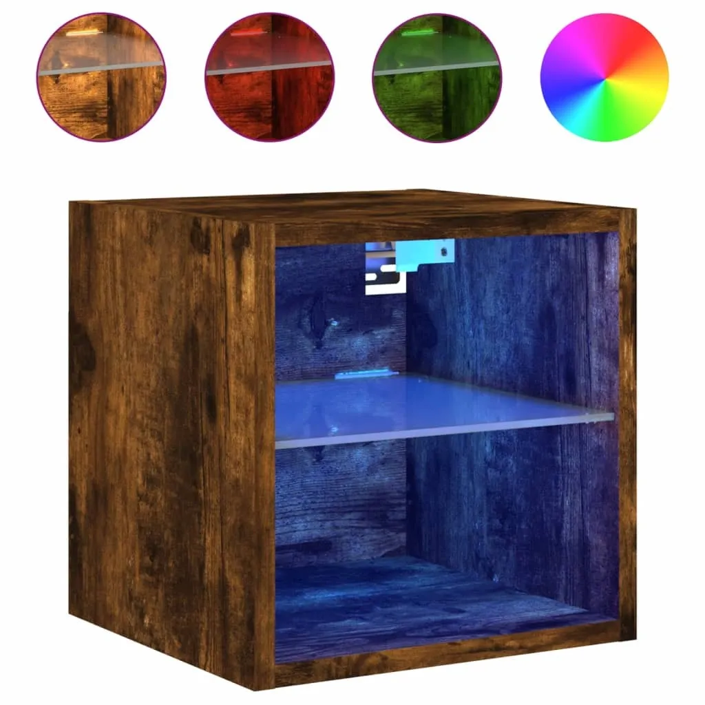 SYFAX Mobile TV Sospeso Rovere Fumo 30cm LED - Arredo Salotto Moderno