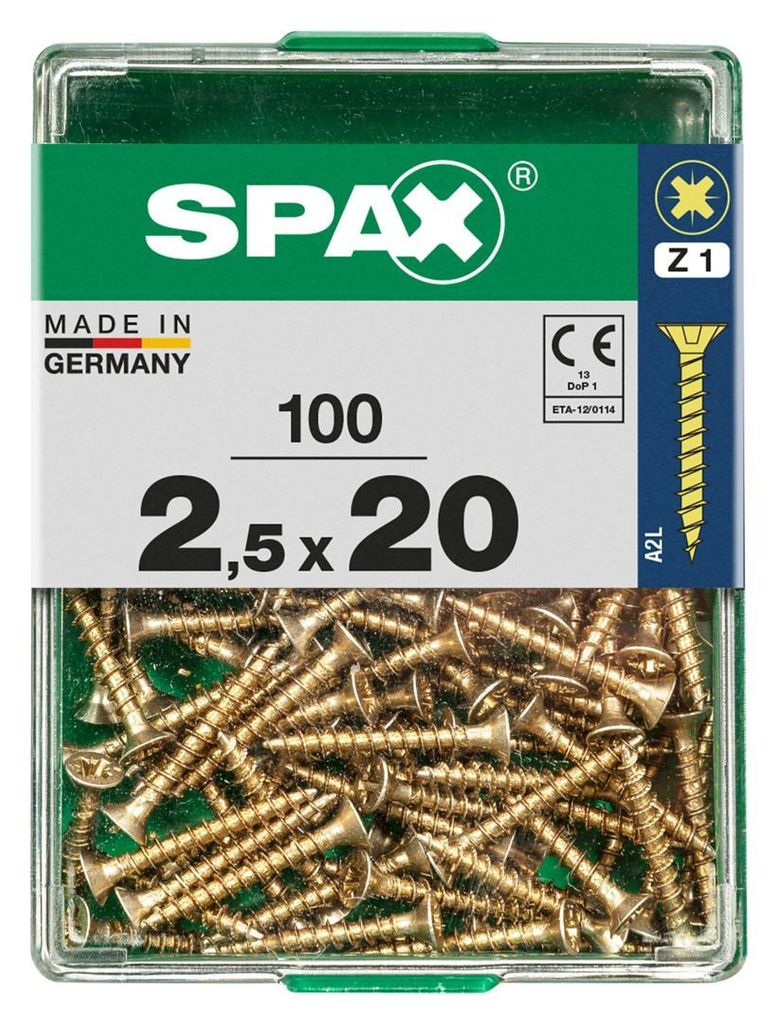 Spax Universalschrauben 2.5 x 20 mm PZ 1 - 100 Stk. Produktbild 2