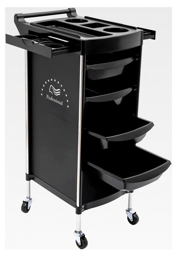 Salonwagen, 6 Etagen Aufbewahrungswagen für Friseursalon-Werkzeuge mit Rädern, Friseurwagen mit 4 Ausziehbaren Schubladen, für Friseurbedarf, Be...