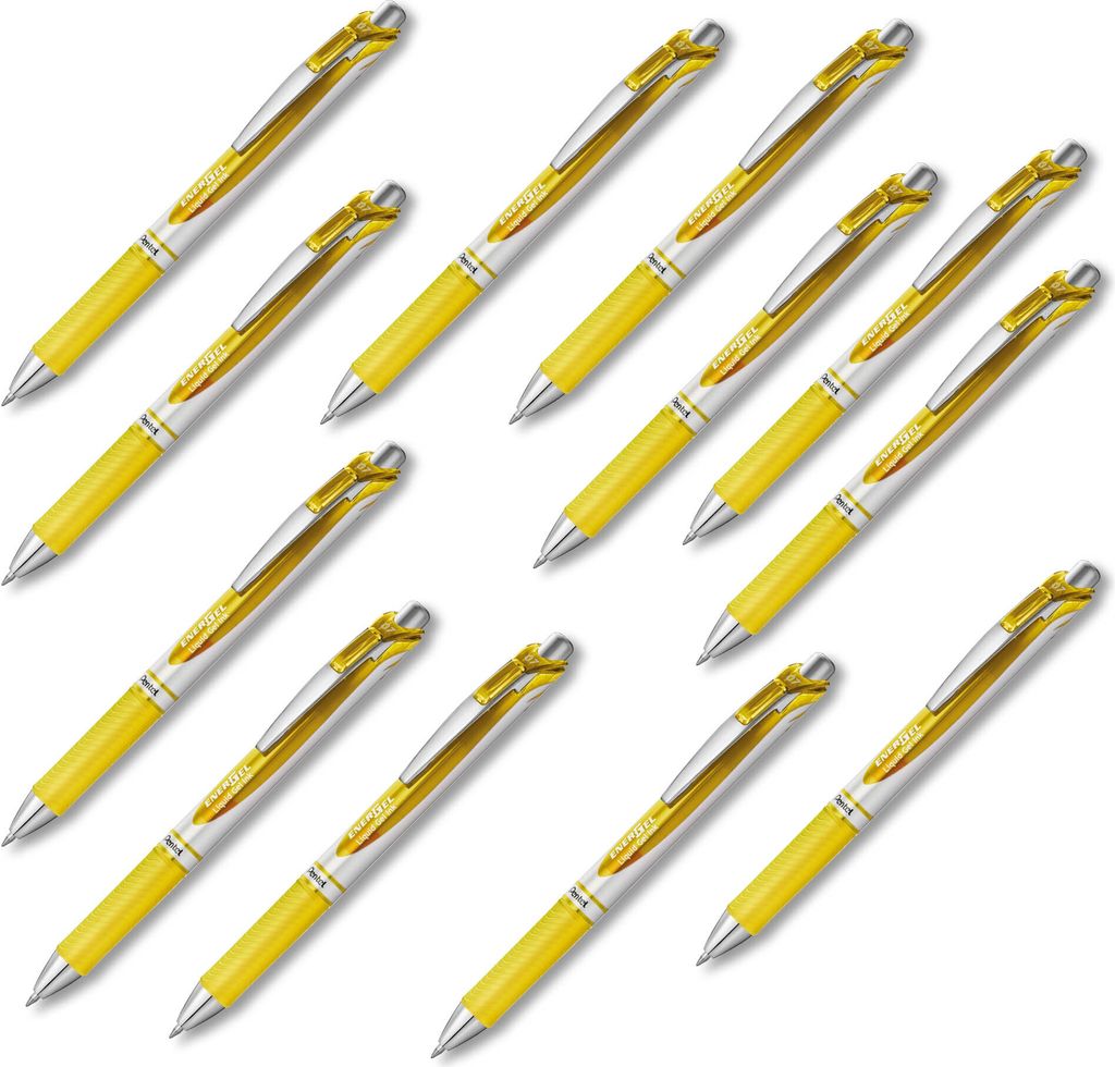 12x PENTEL EnerGel Gelschreiber BL77 medium Schreibfarbe GELB