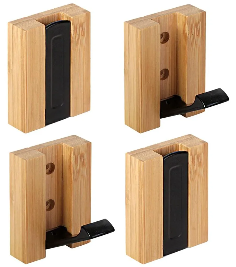 Portemanteau mural pliable en bois de bambou pour entrée moderne