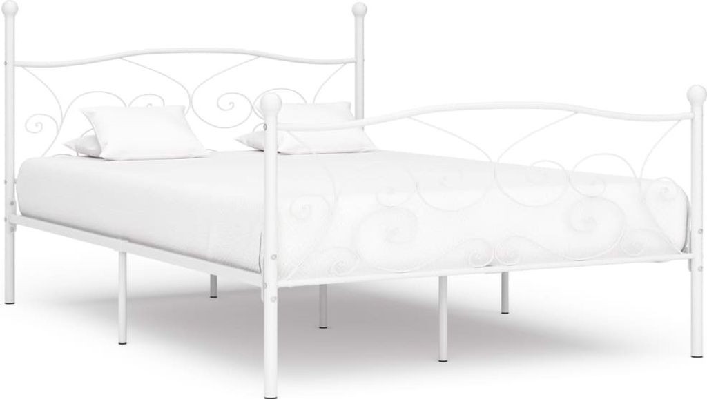 vidaXL Bettgestell mit Lattenrost Weiß Metall 140 × 200 cm Produktbild 