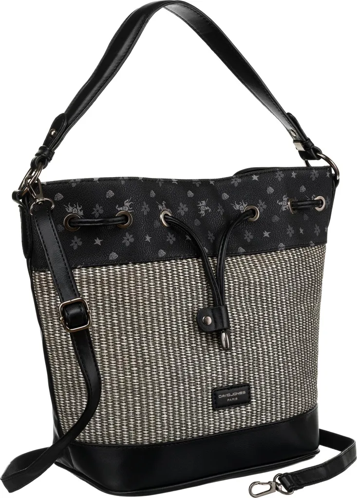 David Jones | Borsa alla moda, con inserto decorativo, nera, 14x34x16 cm