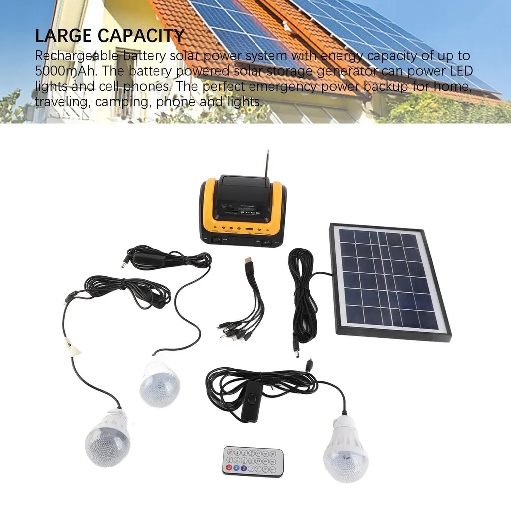 Centrale Électrique Portable 5000mAh : Kit Solaire Complet pour Extérieur - 8