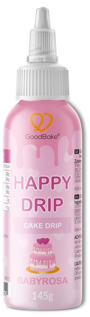 GoodBake Happy Drip Baby Pink 145g – Dekorationsglasur, Produktbild 