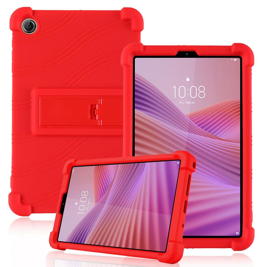 Tablet Hülle für Lenovo Tab One / Tab K9 8,7", Stoßfeste Weiches Silikon Schutzhülle mit Standfunktion Rot
