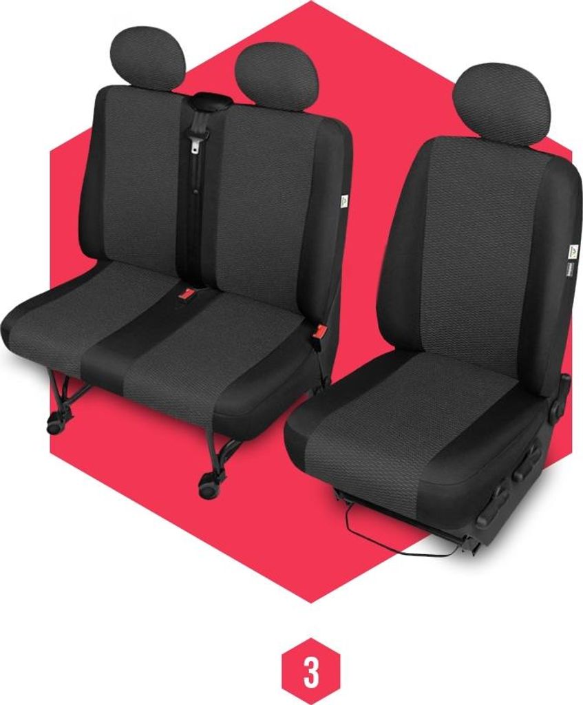 Sitzbezüge für VW Transporter T6 (15-) Vorne 1+2 Autositzbezüge Schonbezüge