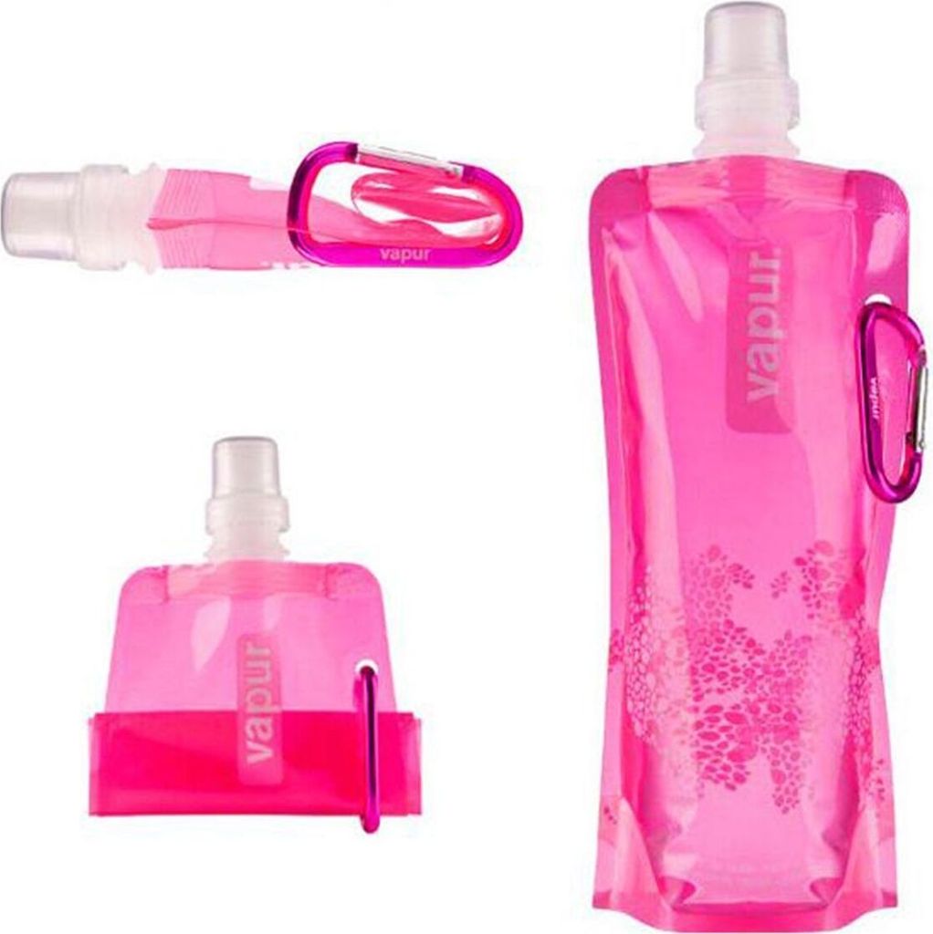 Faltbare Trinkflasche, Farbe:Rosa Produktbild 