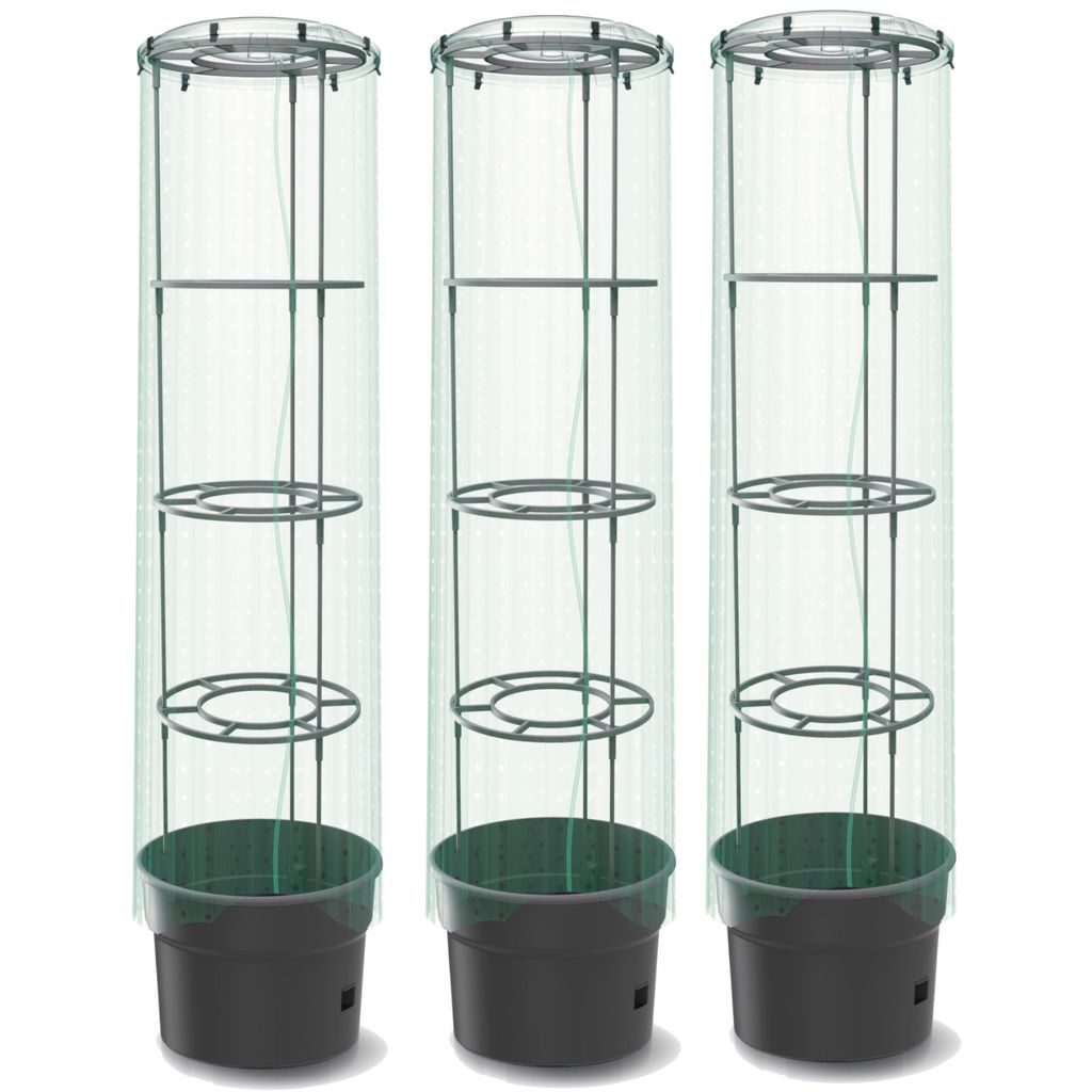 3x Tomatenpflanze mit Deckel und Folie Pflanzkübel 18 L, Tomatenzüchter, Tomatentopf, Übertopf, Gemüsen, Tomaten WaschendeTomatenpflanze Deckel...