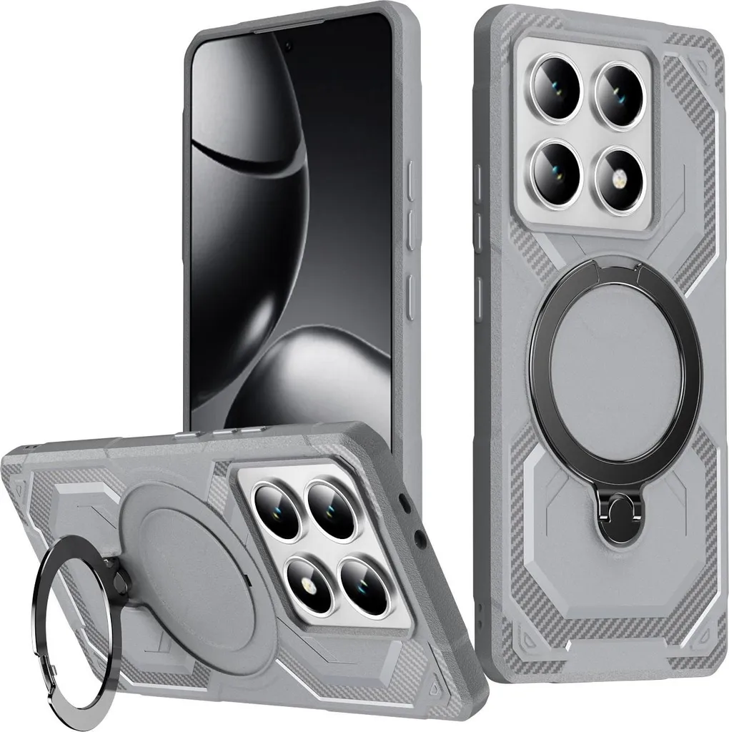 Offerta Cover MagSafe Xiaomi 14T Pro - Phonesta IronLock Grigio Titanio