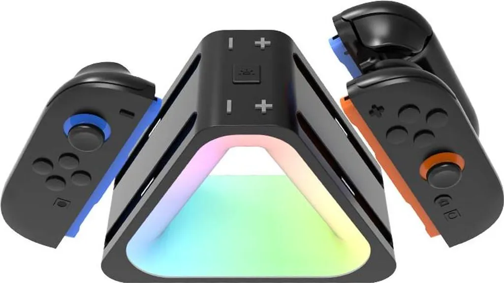 Station de Charge 4 Joy-Cons avec Colonnes Lumineuses et Design Compact