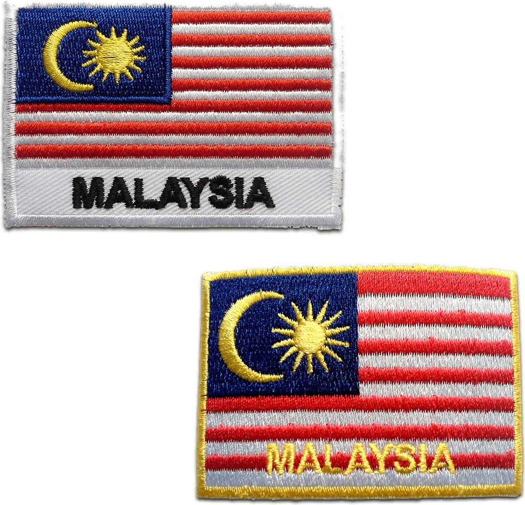 Malaysia Flagge Fahne - Aufnäher, Bügelbild, Aufbügler, Applikationen, Patches, Flicken, Zum Aufbügeln, Größe: 5,1 x 7,1 cm