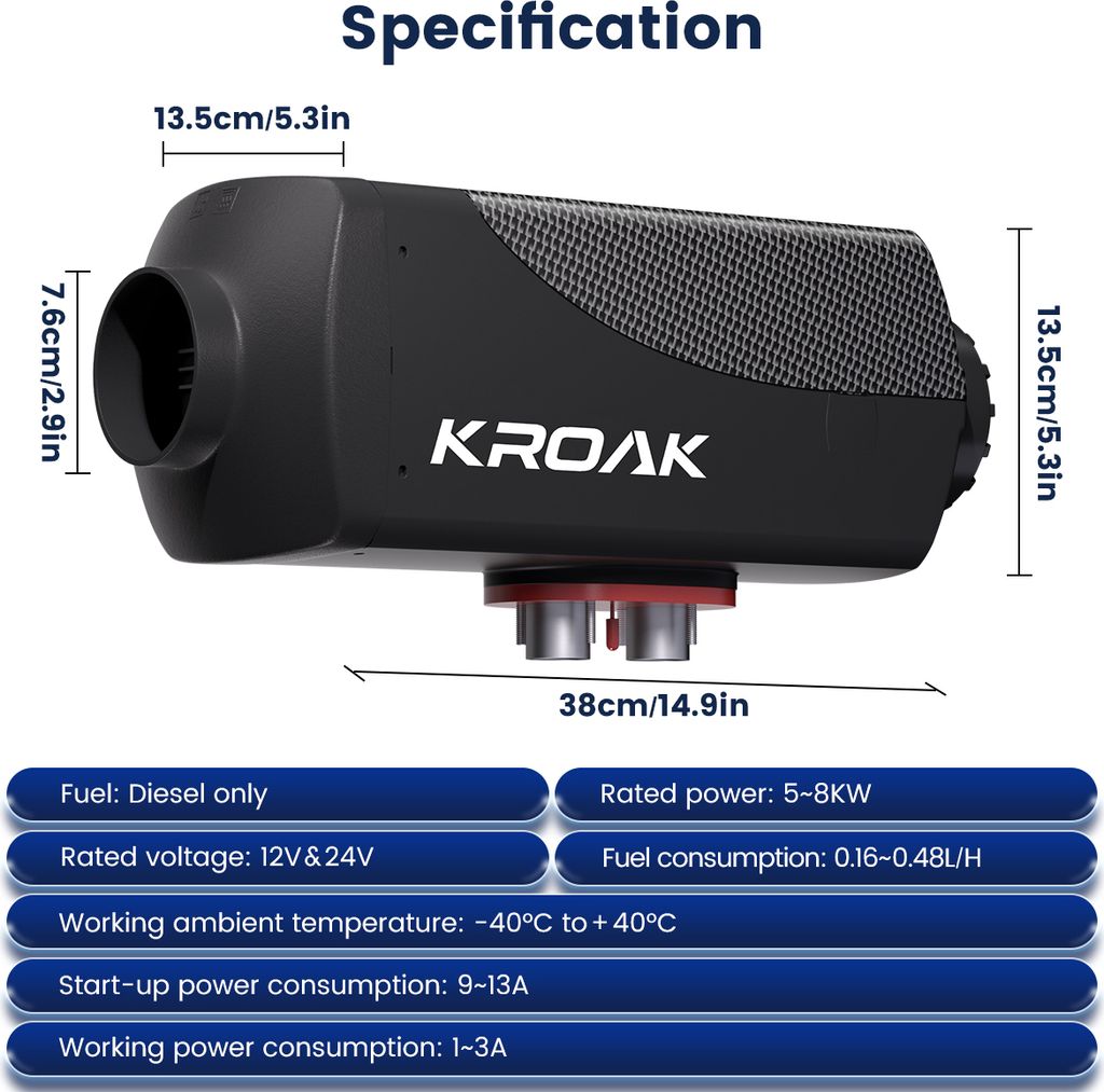 Vzduchový naftový ohřívač parkovací ohřívač 12&24 V 8 kW, Obrázek produktu 9